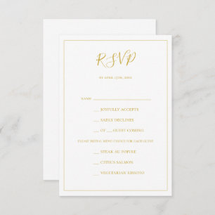 Noël simple et élégant Menu blanc Choix RSVP