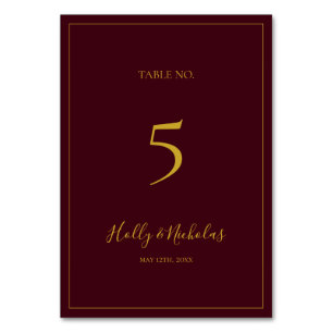 Noël simple et élégant Numéro de table rouge