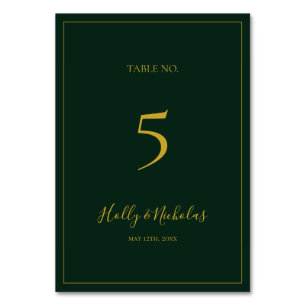 Noël simple et élégant Numéro de table verte