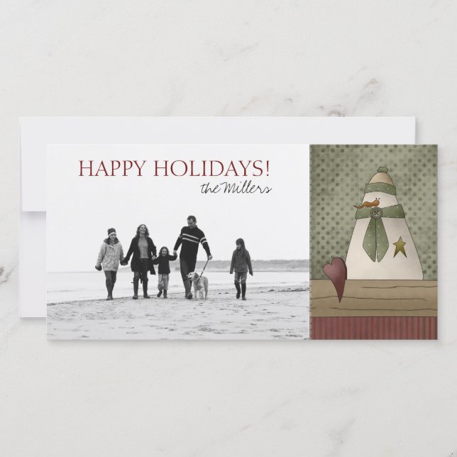 Noël Snowman Cartes photos (Devant)