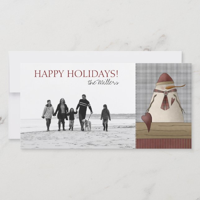Noël Snowman Cartes photos (Devant)