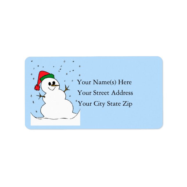 Noël Snowman Étiquette de adresse (Devant)