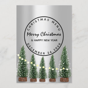 Noël Soirée hiver Menu Vert clair