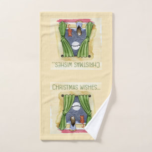 Noël Souhaite Mignonne Enfant & Kitty Chat Noël