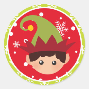 Noël - Stickers Elf (Round)