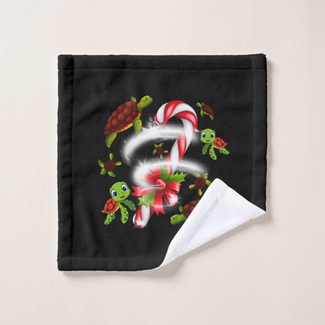 Noël sucré à la tortue (Gant de toilette)