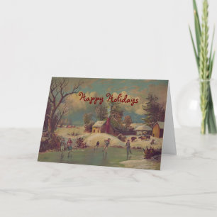 Noël sur la carte de voeux Vintage agricole