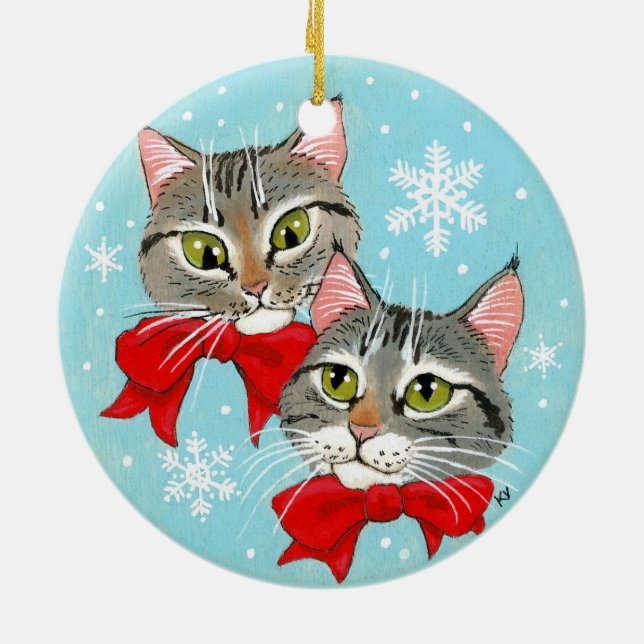 Noël Tabby Chats Ornement d'hiver (Dos)
