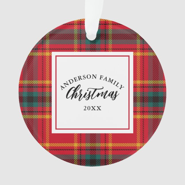 Noël Tartan Plaid Nom de famille Année (devant)