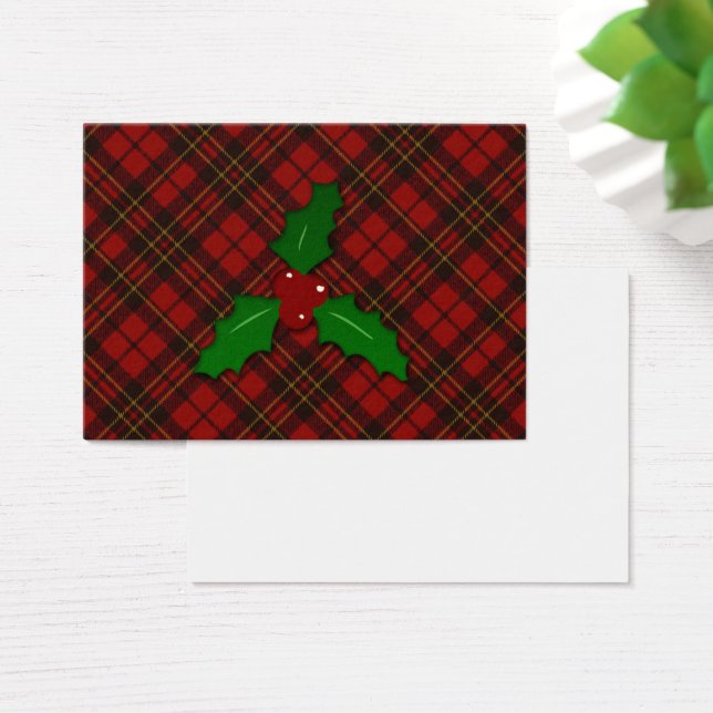 Noël tartan rouge vacances plaid Holly twig (Bureau)