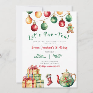 Noël Tea Party Anniversaire Invitation