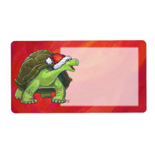 Noël Tortue Sur Rouge
