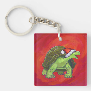 Noël Tortue Sur Rouge