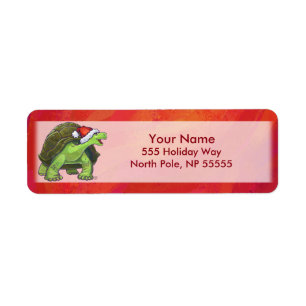 Noël Tortue Sur Rouge