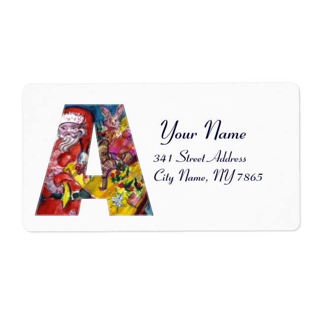 NOËL UNE LETTRE / PÈRE NOËL AVEC CADEAUX MONOGRAMM (Devant)