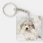 Noël Vacances Great Pyrenees Pup Aquarelle