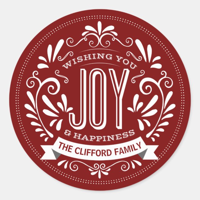 NOËL VACANCES JOIE RONDE CHALK ART STICKERS (Devant)
