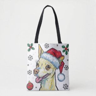 Noël Vacances Père Noël Chien Chihuahua Sac fourre