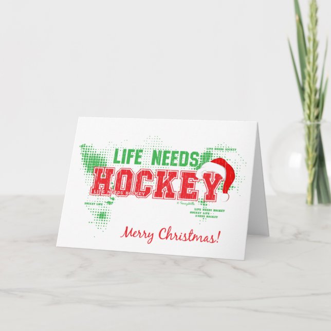 Noël Vie a besoin d'une carte de voeux de hockey (Devant)