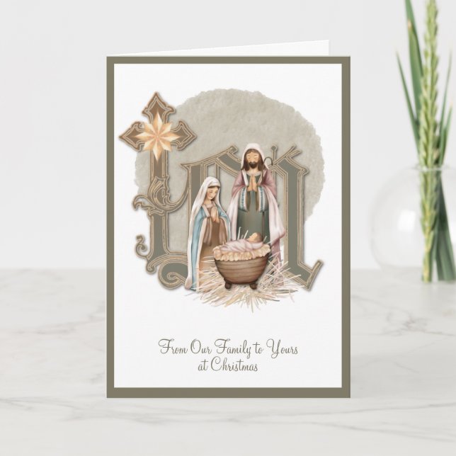 Noël Vierge Marie Bébé Jésus Carte religieuse (Devant)