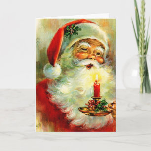 Noël Vintage ~ Carte Jolly Père Noël