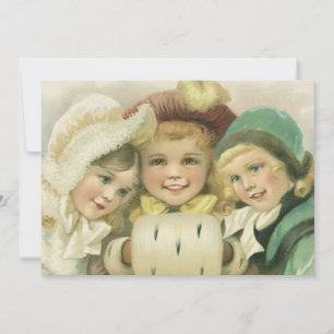 Noël vintage, invitation victorienne pour enfants