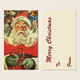 Noël vintage, le Père Noël à Sleigh avec jouets