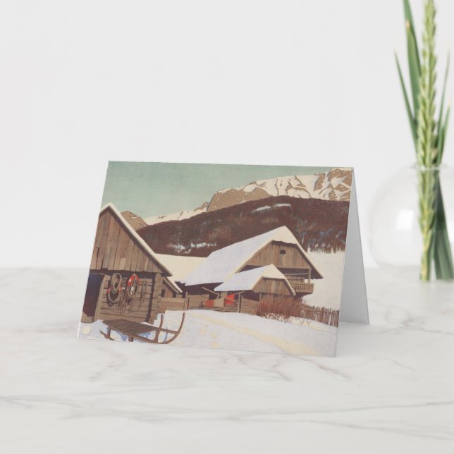 Noël vintage Mountain, Une carte de Noël (Devant)