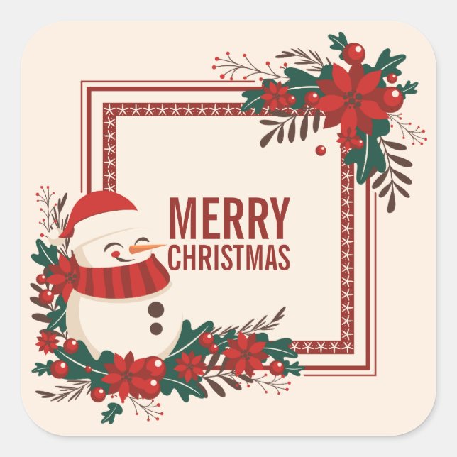 Noël vintage Snowman | Sticker (Devant)