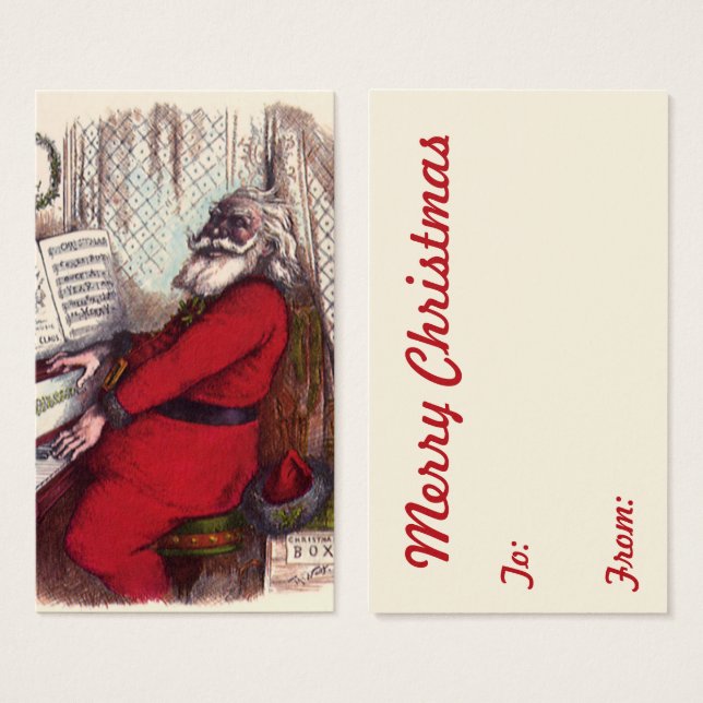 Noël Vintage, Thomas Nast Santa Claus Piano (Devant & derrière)