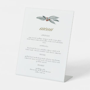 NOEL Winter Berry Christmas Holiday Wedding Menu Pedestal Sign