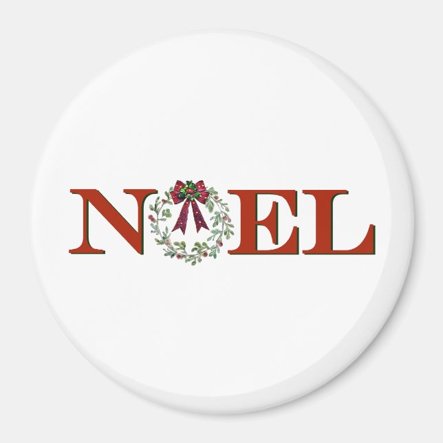 Noel With Wreath Magnet (Front)