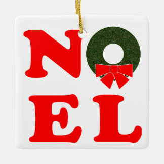 NOEL Wreath Ceramic Ornament