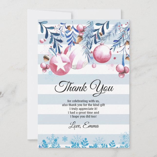 Noël, Xmas, carte de remerciements (Devant)