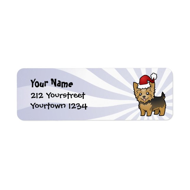 Noël Yorkshire Terrier (cheveux courts avec l'arc) (Devant)