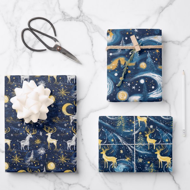 Noelivio - Artistic Christmas worlds Wrapping Paper Sheet (Front)