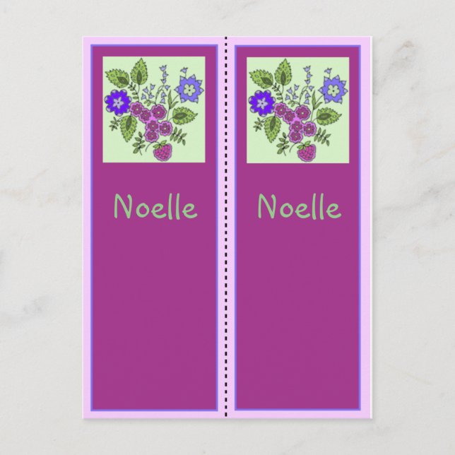 Noelle Personalized Bookmark Postcard (Front)