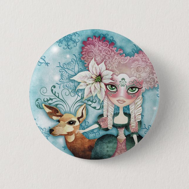 Noelle's Winter Magic 2 Inch Round Button (Front)
