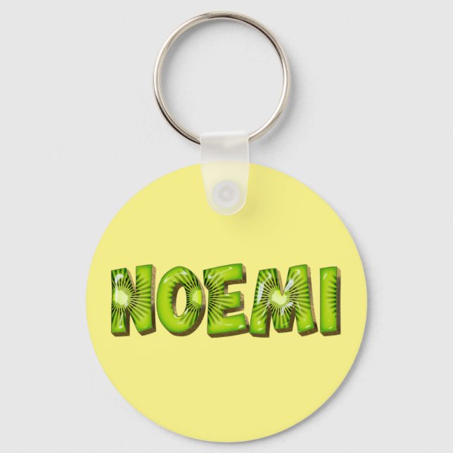 Noemi Name Kiwi Design Keychain (Front)