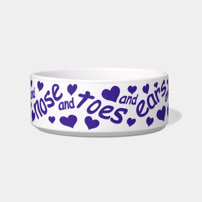 noes & toes & ....kitty's name.. bowl (Left)