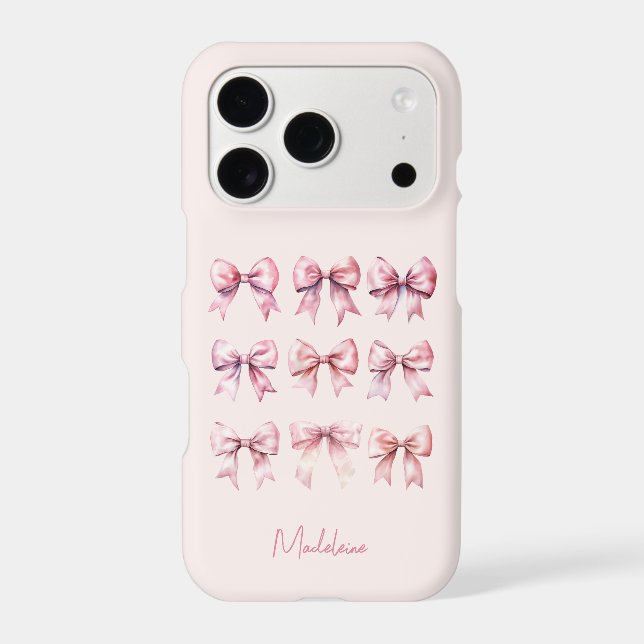 Nœud Coquette Rose Nom Personnalisé (Verso)