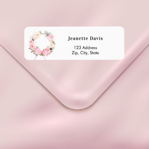 Nœud de couronne florale rose adresse de retour