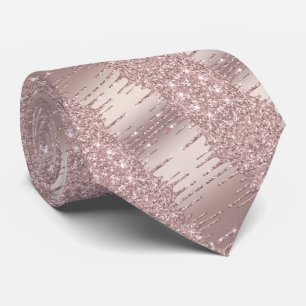 Nœud de cravate de soirée paillettes rose gold