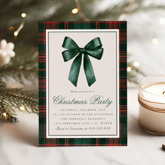 Nœud de Noël Élégant Invitation de Fête de Noël à
