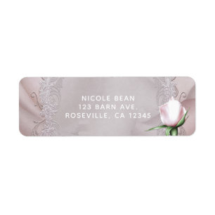 Nœud en satin rose et rose romantique pour mariage