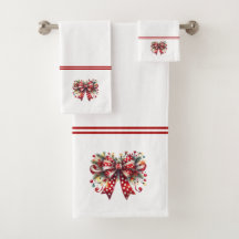 Noeud festif de Noël, rayures rouges