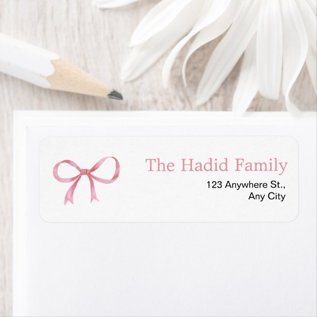 Nœud rose aquarelle  (En situation)