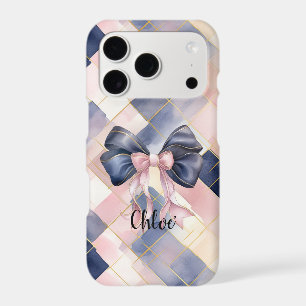 Nœud Rose Bleu Français Chic