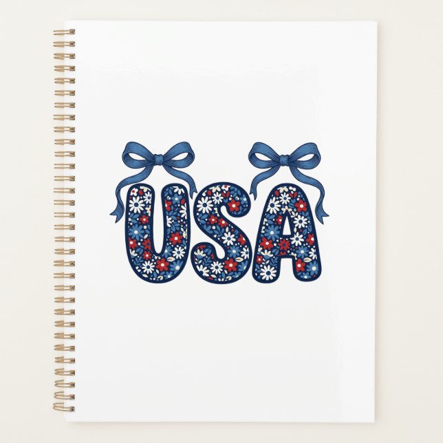 Nœud USA floral design vectoriel patriotique_1 (Devant)