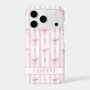 Nœuds Coquette Rayés Rose Élégants Monogrammés